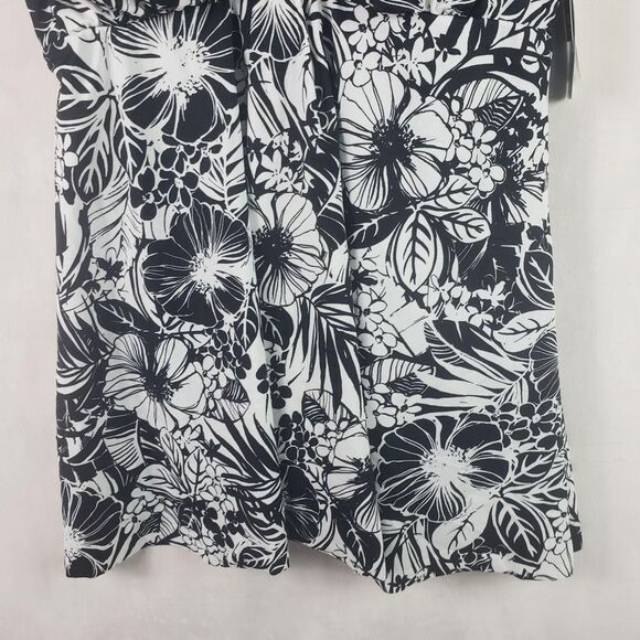 Swim Solutions Swimdress Womens 18W Black White Floral One Piece Tummy Control - Picture 7 of 16